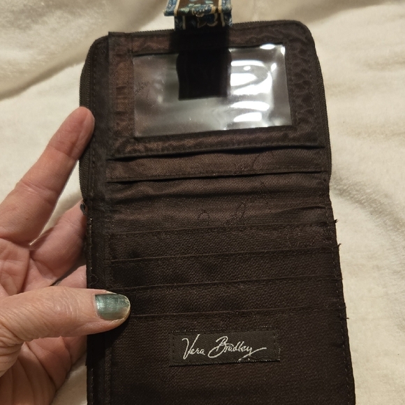 Vera Bradley Blue and Brown Floral Wallet - Picture 2 of 4